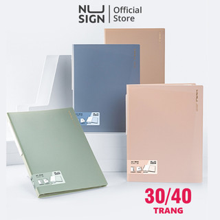 File lá đựng tài liệu A4 nhiều ngăn Nusign chống nước 30/40 trang bền dày tiện lợi nhiều màu sắc cho học sinh, văn phòng