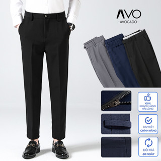 Quần Tây Âu vải Nam công sở cao cấp trẻ trung Dáng Ôm Chuẩn Vải lụa vinteck tuyết mưa Không Nhăn Xù Avocado