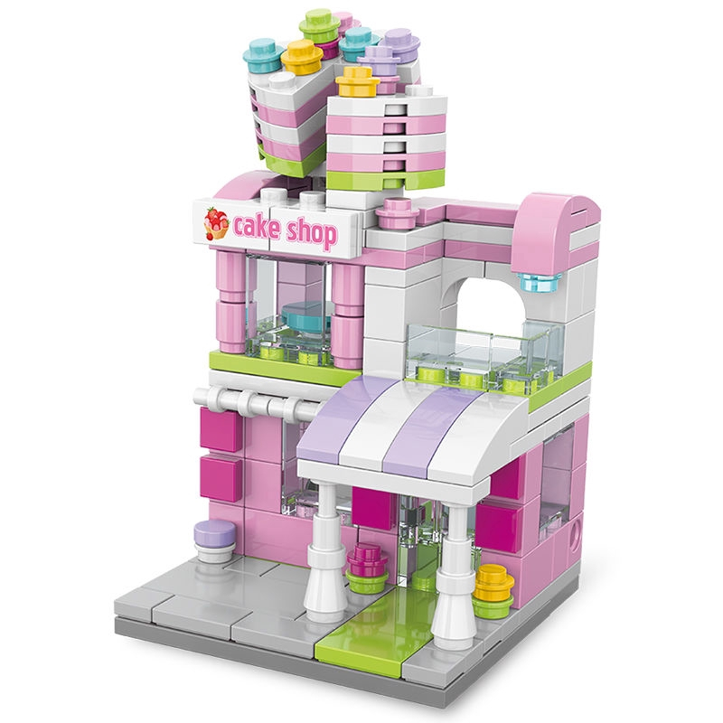 Đồ Chơi Lắp Ráp Đường Phố Thương Mại Mini Cho Bé
