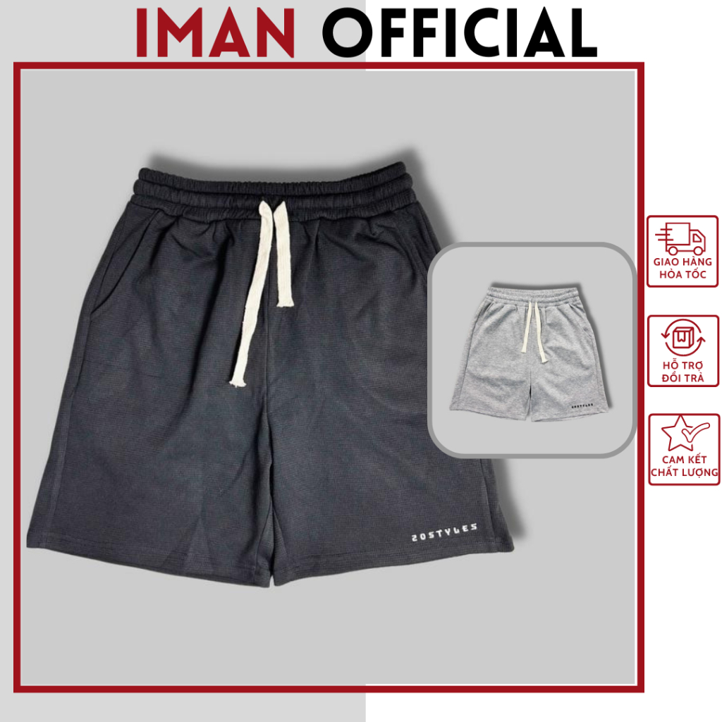 Quần Short thêu chữ 20Styles, Quần Short Unisex phong cách Hàn Quốc dễ phối đồ
