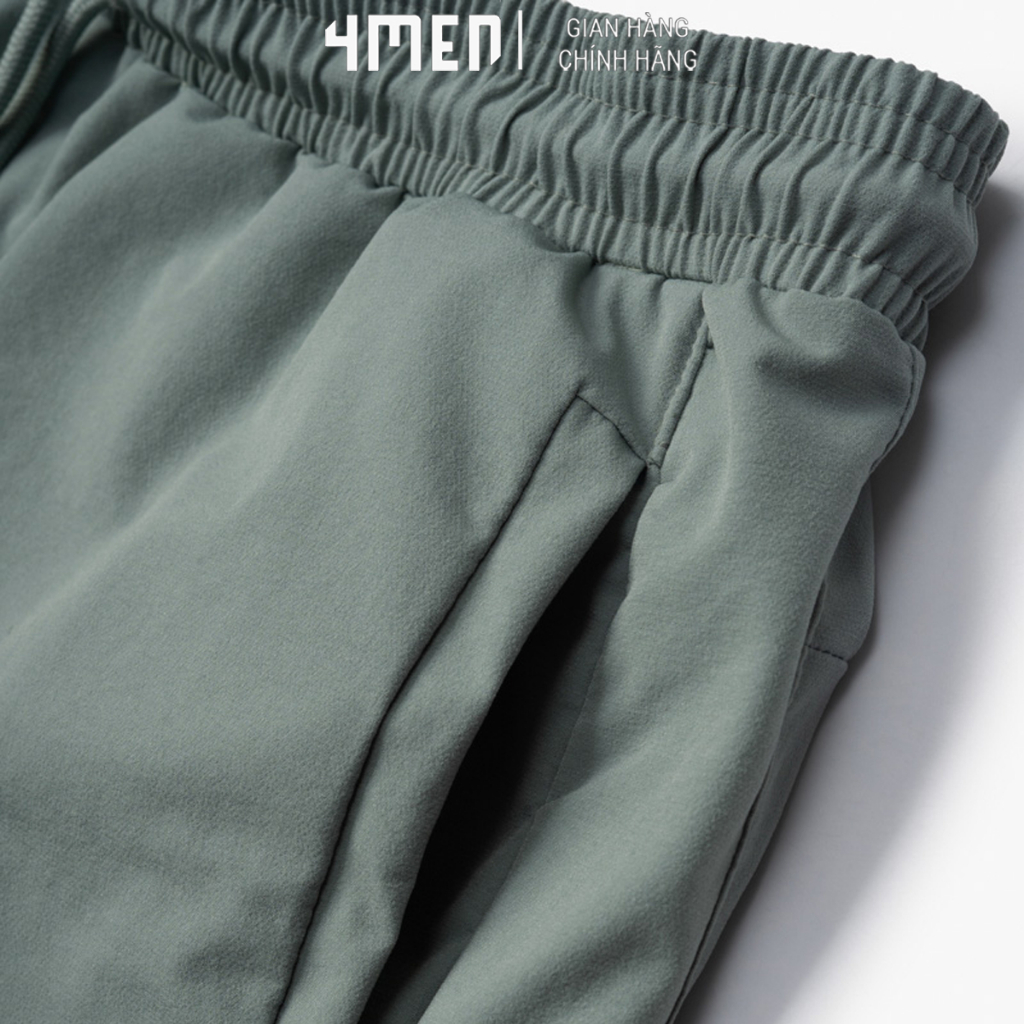 Quần Short Nam Vải Dù In Wave Form Regular 4MEN QS045 mềm mại, bề mặt bóng chống nhắn, chống thấm, thoáng mát, co giãn