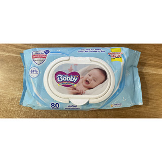 (siêu tiết kiệm } combo 10 gói khăn ướt bobby không mùi 80 miếng