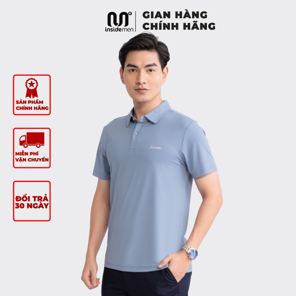 Áo polo nam thể thao INSIDEMEN chất vải thun lạnh thoáng khí sạch thương hiệu cao cấp IPS079S3