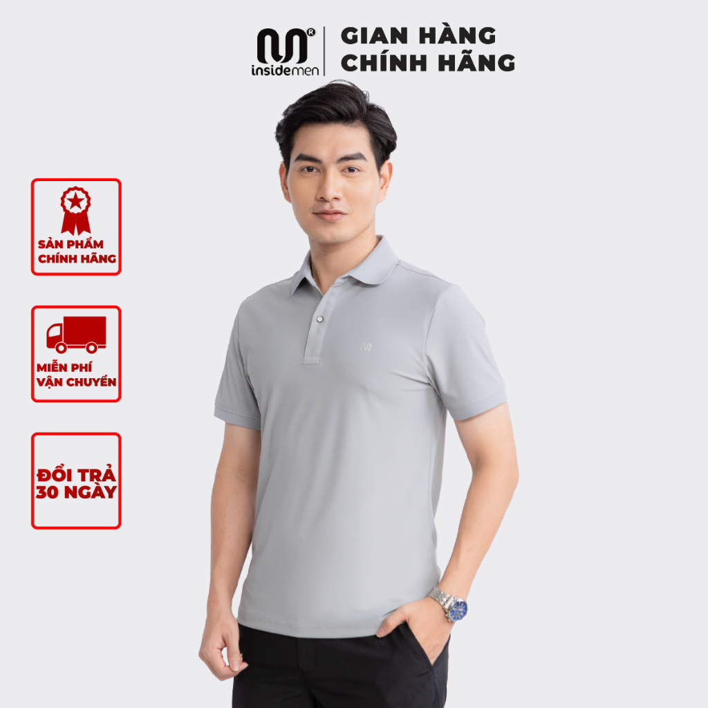 Áo thun nam polo trơn INSIDEMEN vải cá sấu cotton cao cấp ngắn tay cực sang trọng IPS020S3