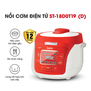 Nồi cơm điện tử sato trắng đen 18dt019 / đỏ đen 18dt019