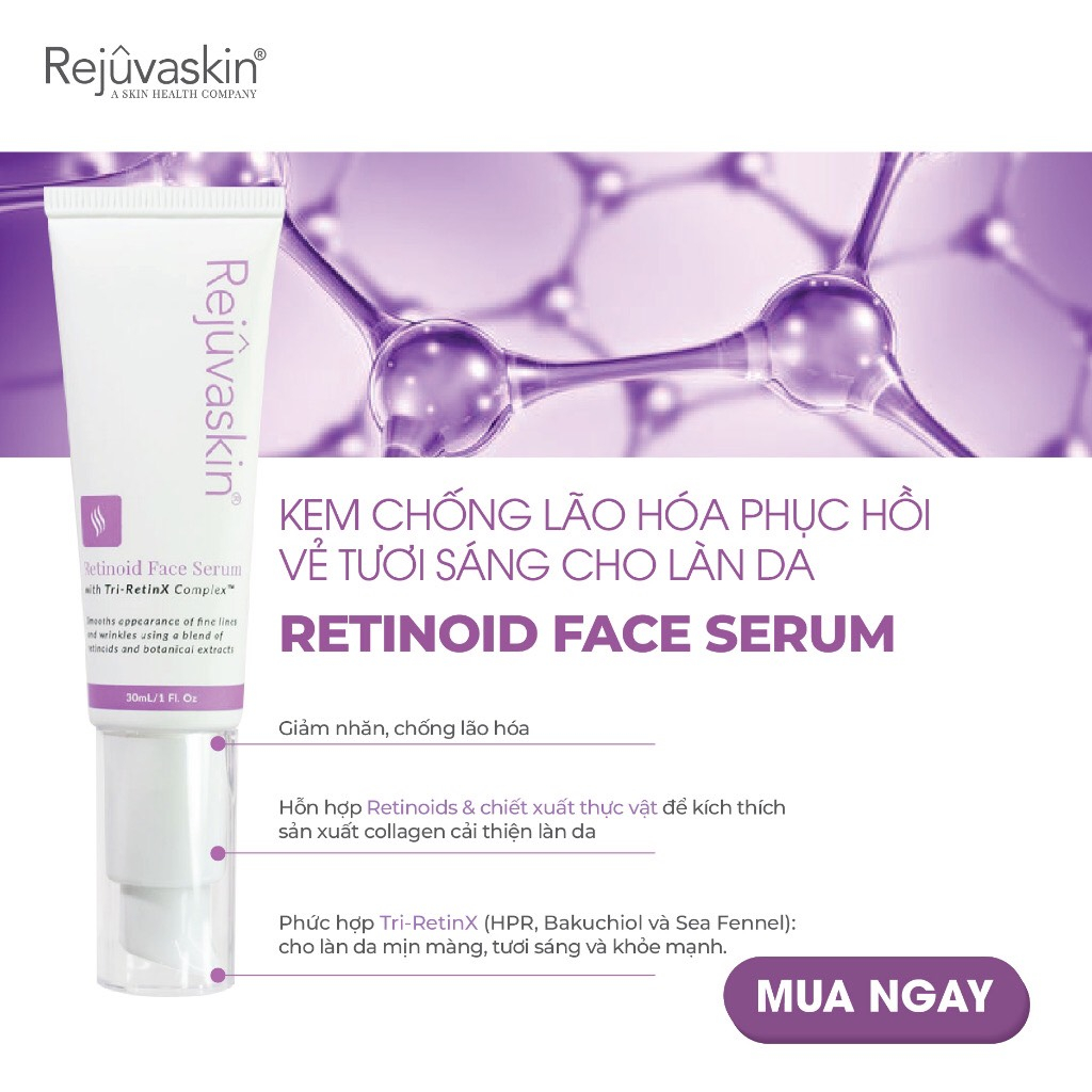 Face Serum Retinol Rejuvaskin 3% chống lão hóa, phục hồi vẻ tươi sáng cho làn da 30ml