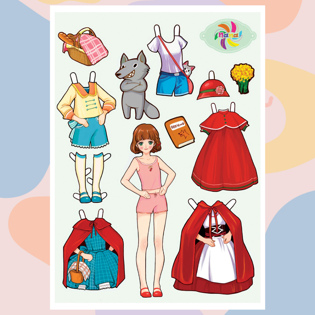 Búp bê giấy thay đồ công chúa cổ tích Disney đồ chơi cắt thủ công cho bé Combo 7 hình siêu đáng yêu BBG003