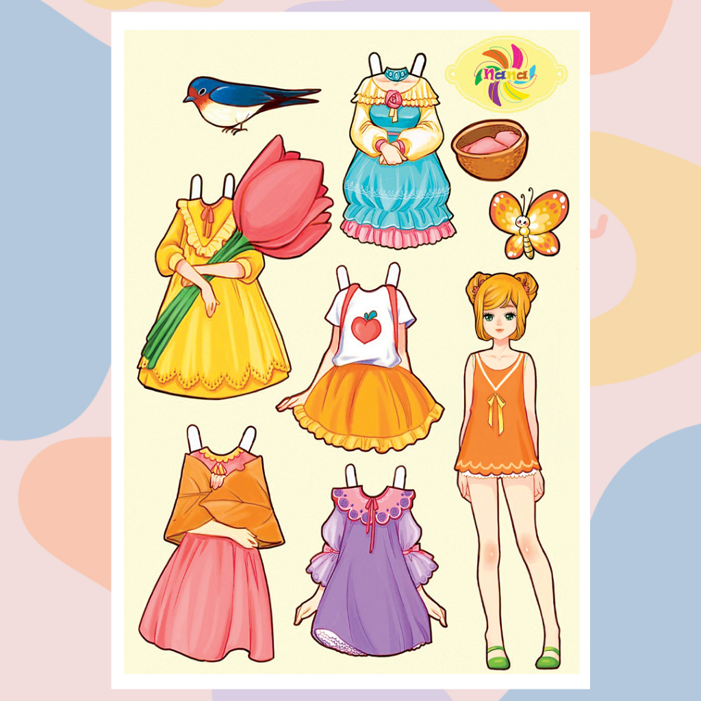 Búp bê giấy thay đồ công chúa cổ tích Disney đồ chơi cắt thủ công cho bé Combo 7 hình siêu đáng yêu BBG003