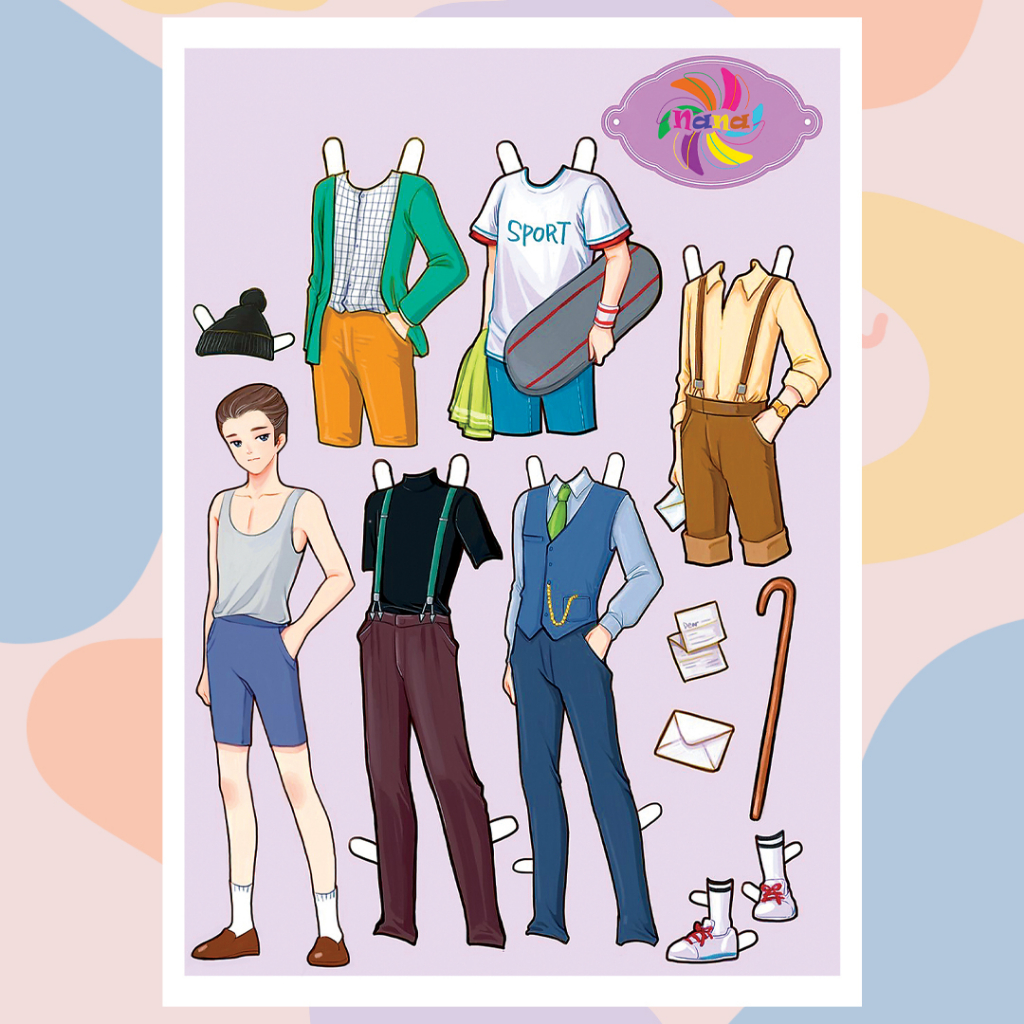 Búp bê giấy thay đồ công chúa cổ tích Disney đồ chơi cắt thủ công cho bé Combo 7 hình siêu đáng yêu BBG003