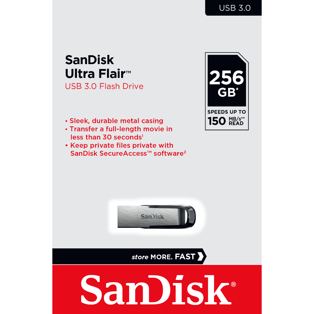 USB SanDisk Ultra Flair CZ73 256GB USB 3.0 Flash Drive tốc độ cao upto 150MB/s