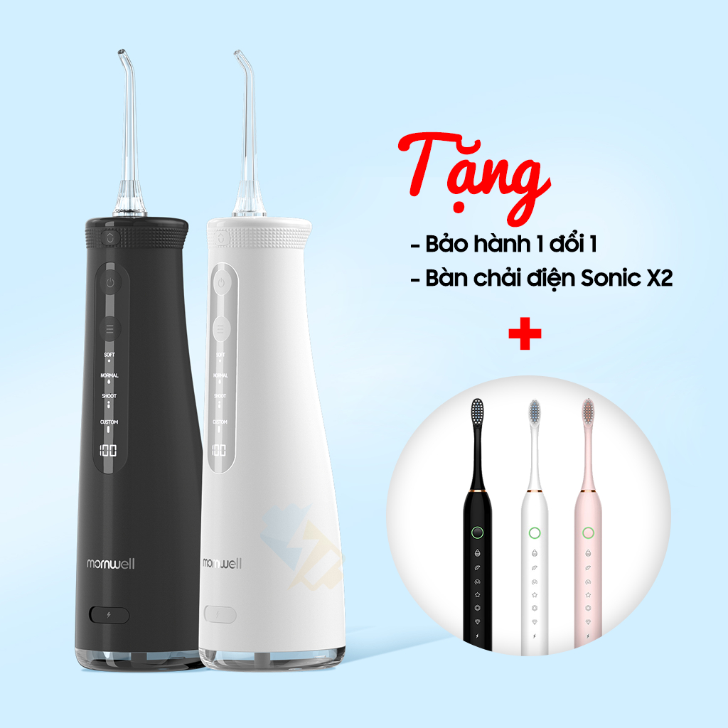 Máy Tăm Nước Mornwell F32 - Màn Hình Led - Công Nghệ Siêu Âm - Pin 2500mAh