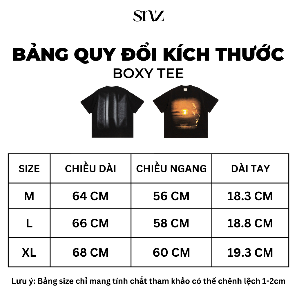 Áo Thun Boxy SNAZZY Unisex Nam Nữ Chất Liệu Cotton Chính Hãng - SUNSET