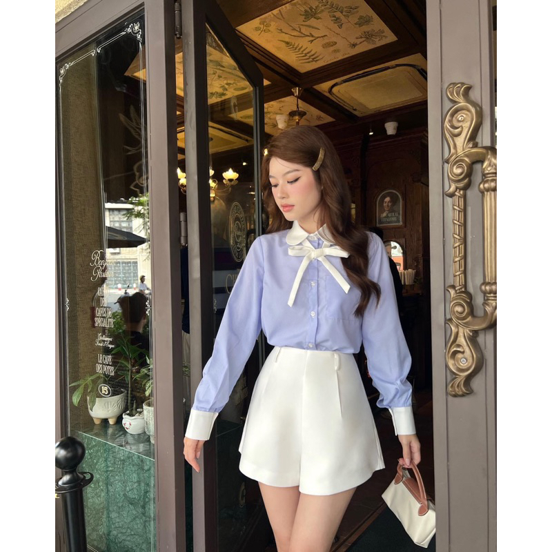 Áo sơ mi kiểu phối nhà LEYLA