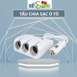 Bộ Tẩu Chia Sạc Oto - Chia 3 Cổng Tẩu Và 2 Cổng USB,Ver1