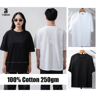 Áo phông trơn nam nữ- đen+trắng 100% cotton - 250gm