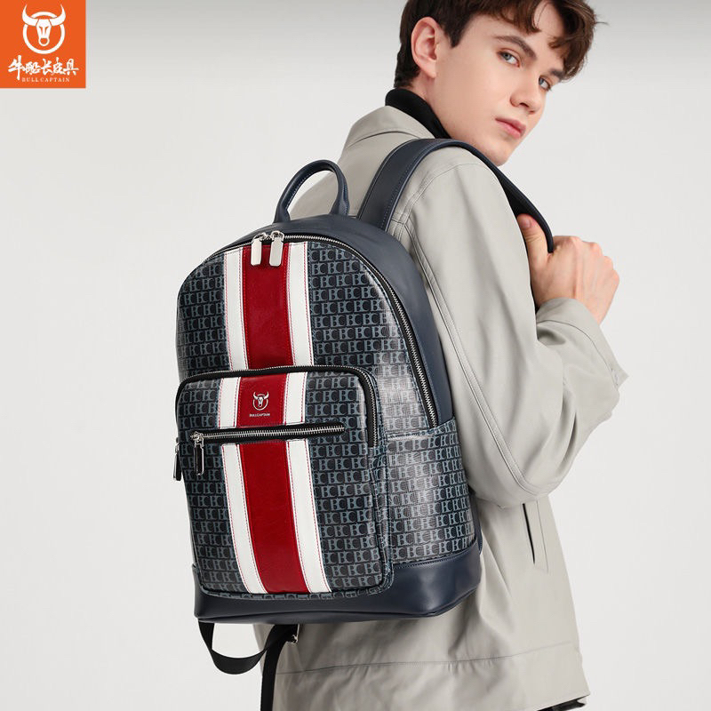 (ORDER TAOBAO) Balo Da BullCaptain Hoạ Tiết Sọc Nhiều Màu Đựng Máy Tính Đi Học Đi Chơi Hàng Cao Cấp