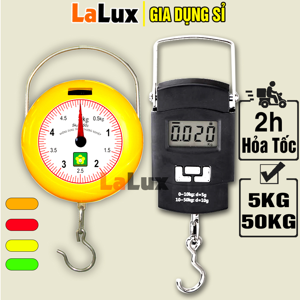 Cân Điện Tử Mini Cầm Tay 50Kg - Cân Cầm Tay Treo 5Kg Nhơn Hòa Chính Hãng - Cân Nhà Bếp Nhơn Hòa Du Lịch Tiện Dụng LALUX