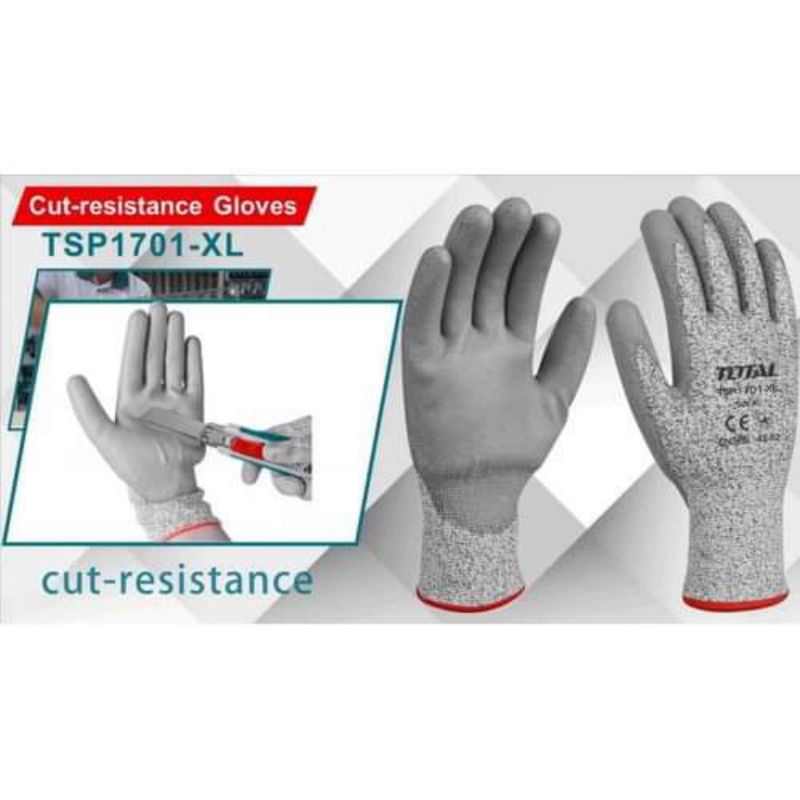 Găng tay bảo hộ chống cắt có lớp cách điện nhẹ TOTAL TSP1701-XL