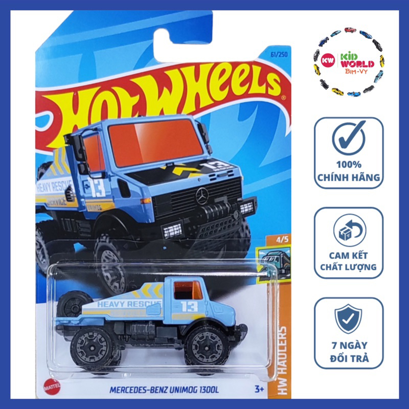 Xe mô hình Hot Wheels basic Bán tải Mercedes-Benz Unimog 1300 HKJ99.