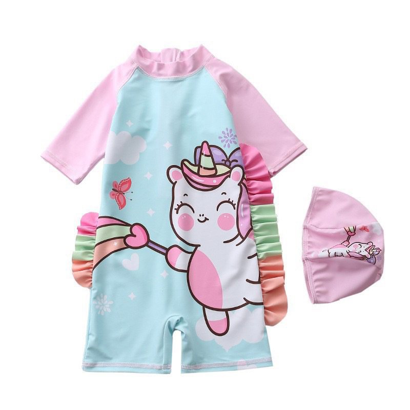 Bộ đồ bơi liền thân ngựa pony hồng cho bé siêu đẹp!