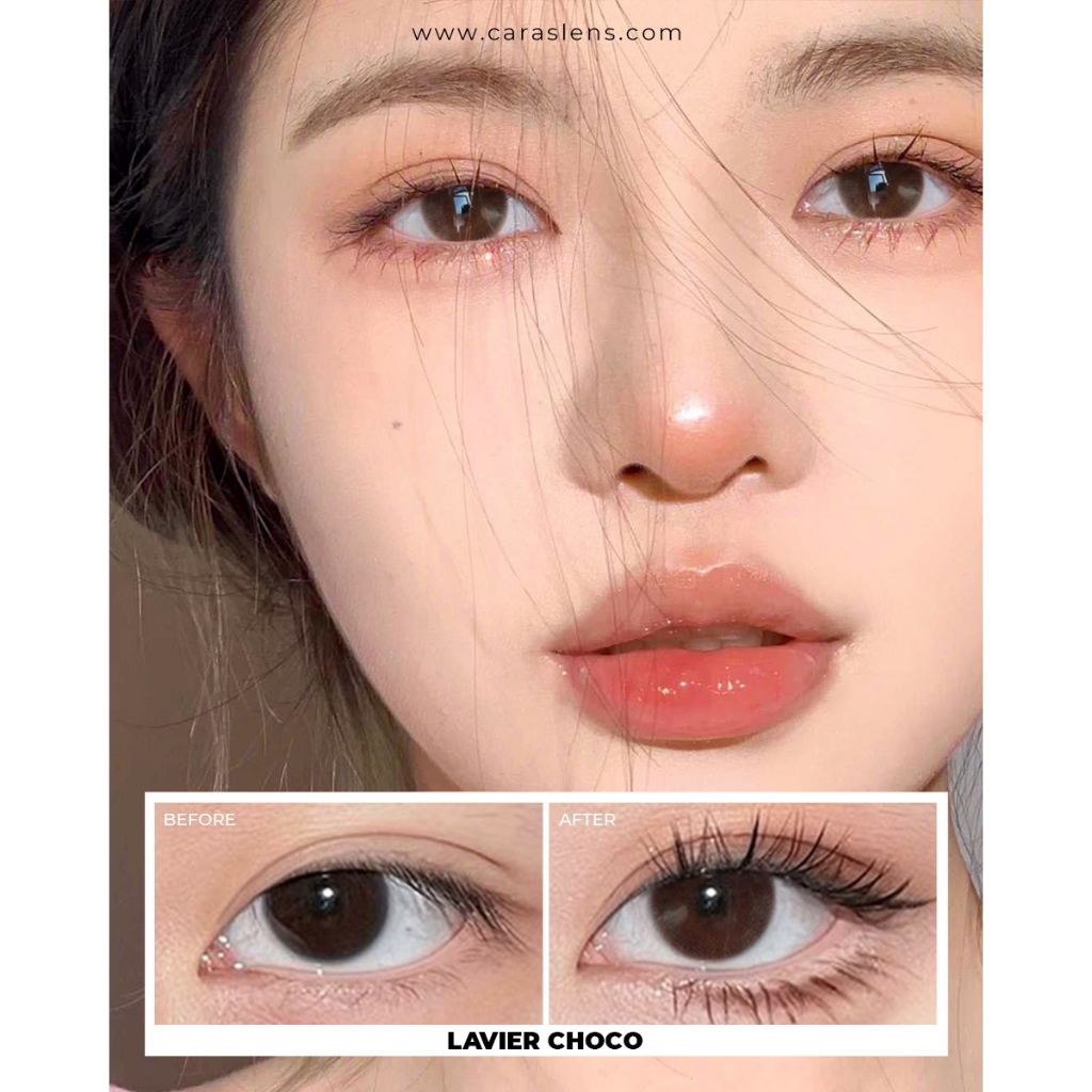 Kính áp tròng, Lens 3 tháng CARAS.E – LAVIER Premium màu CHOCO đeo 14h/ngày  - CARAS.E