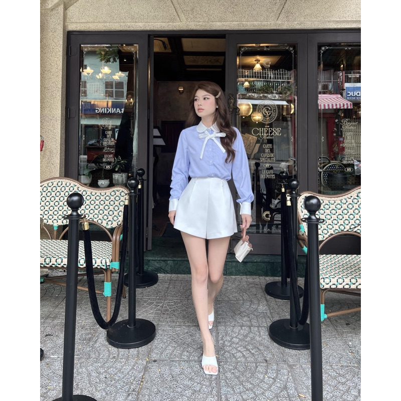 Áo sơ mi kiểu phối nhà LEYLA