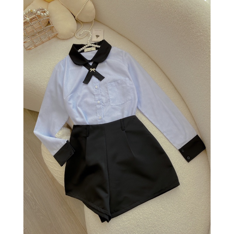 Áo sơ mi kiểu phối nhà LEYLA