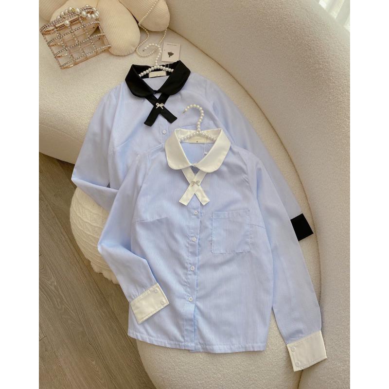 Áo sơ mi kiểu phối nhà LEYLA