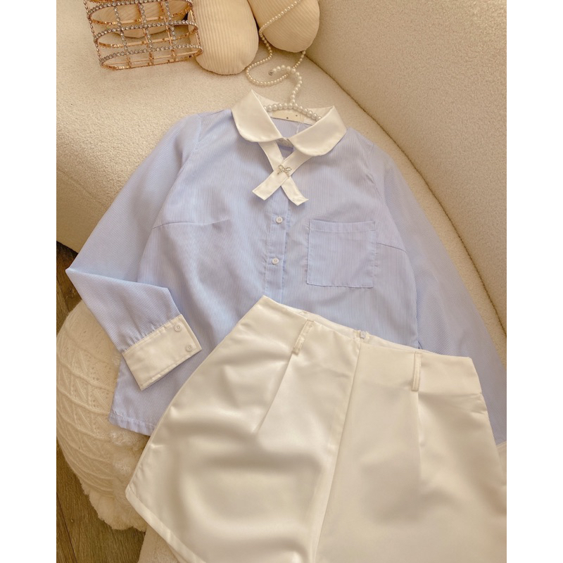 Áo sơ mi kiểu phối nhà LEYLA