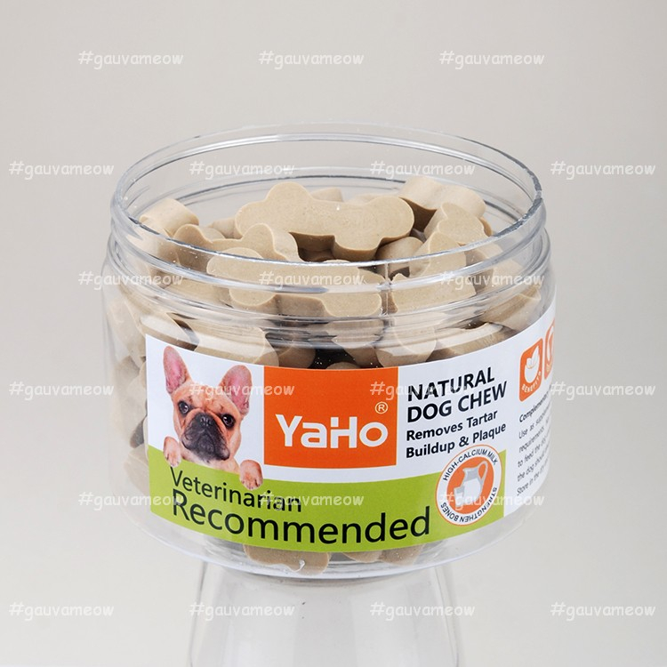 Bánh Xương gặm ăn vặt sạch răng Dental Chews Yaho cho chó 220gr hình xương nhỏ vị Bò/vị Gà