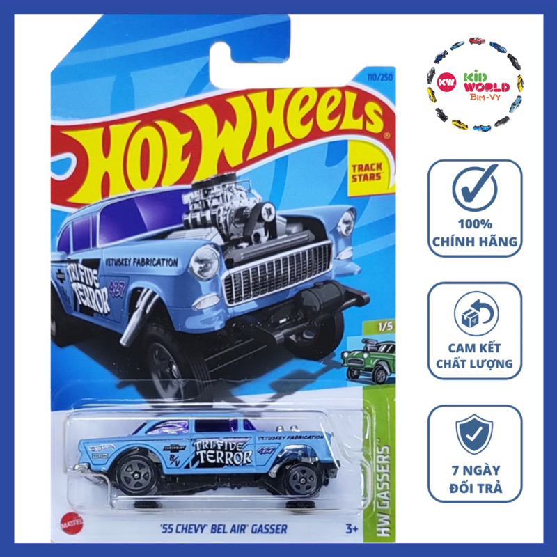 Xe mô hình Hot Wheels basic '55 Chevy Bel Air Gasser HKK26.