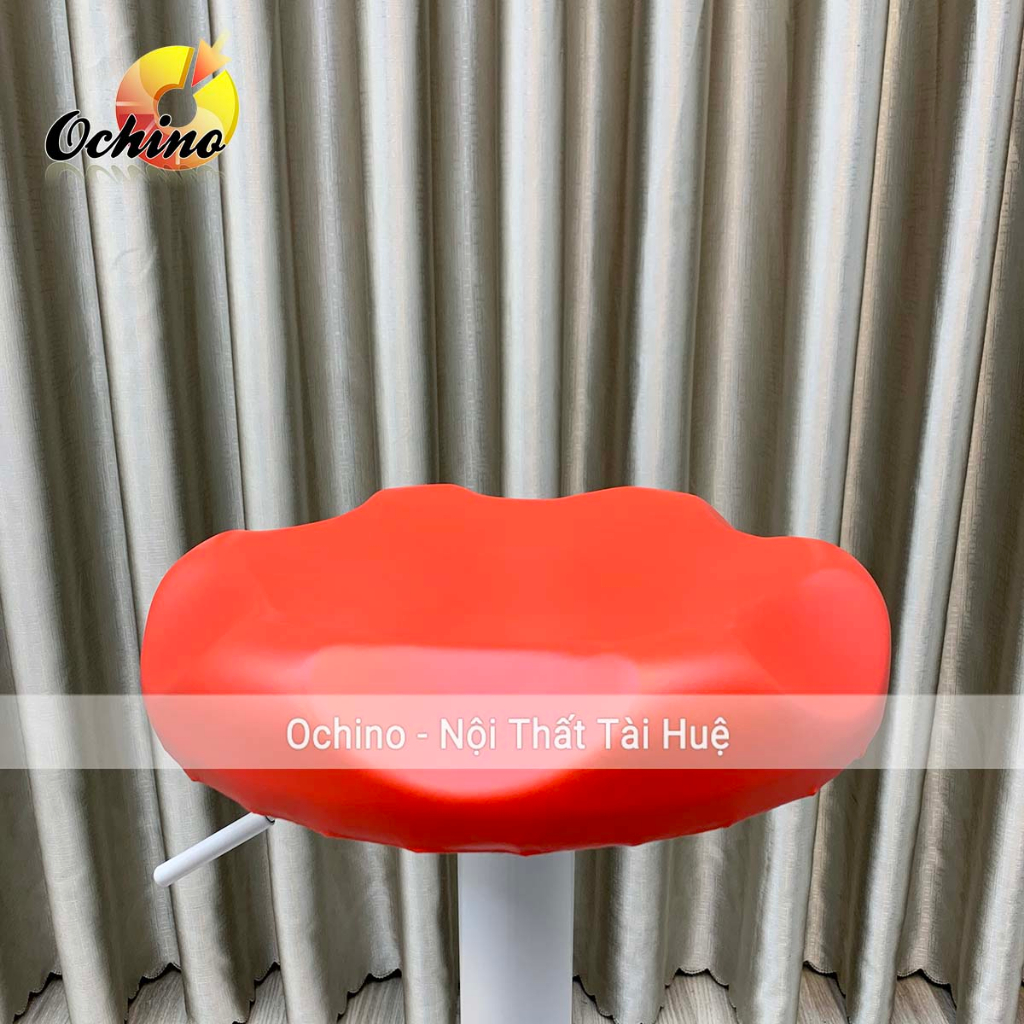 Ghế Quầy Bar, Ghế Livestream Chân Trắng Tùy Chỉnh Độ Cao Từ 60-80Cm Mẫu Tròn Vát Sang Chảnh (Có Sẵn)
