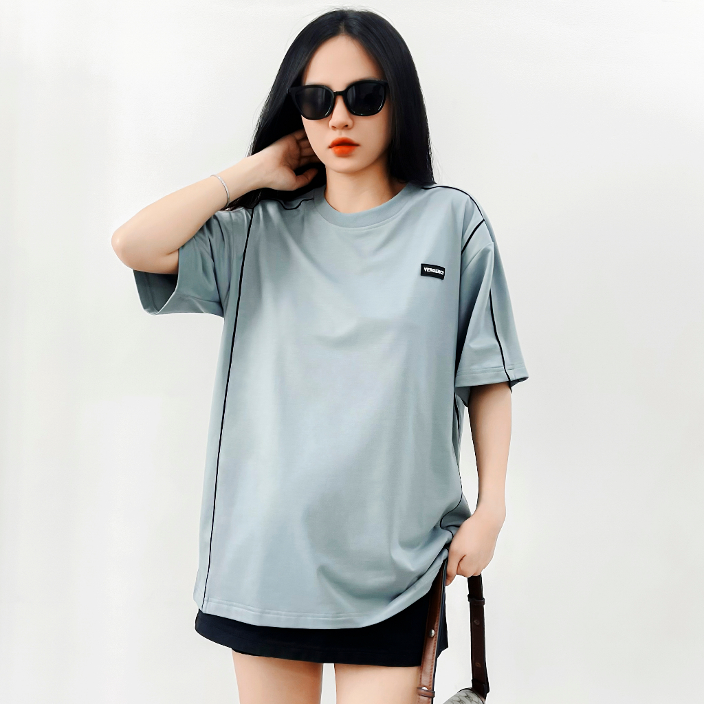 Áo thun Vergency nam nữ 013 Line/ Gray, white