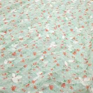 Vải voan chiffon thêu hoa