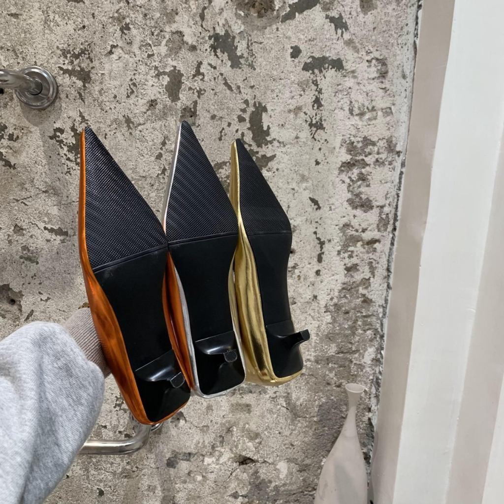 S027 Giày da nữ mũi nhọn đế thấp 2 phân thanh lịch thời trang cho nữ 2023