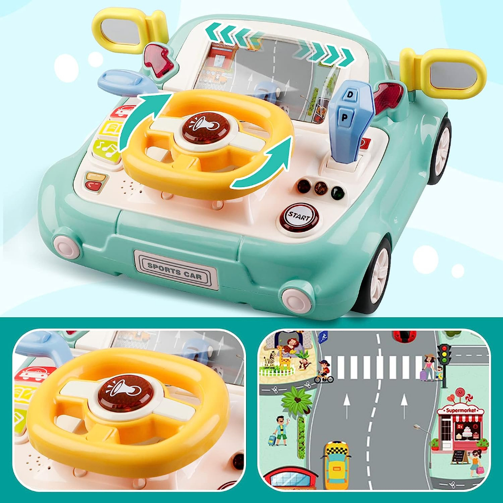 ĐỒ CHƠI đường đua ôtô tự lái,màn hình chuyển động cho bé lái vô lăng