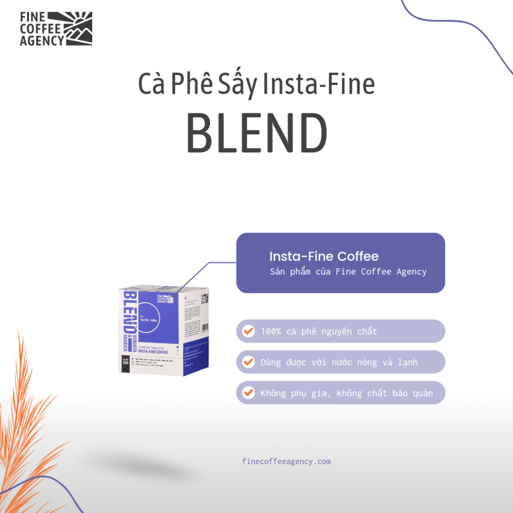 Hũ Cà phê Sấy Pha Lạnh Insta-Fine Blend Robusta và Arabica