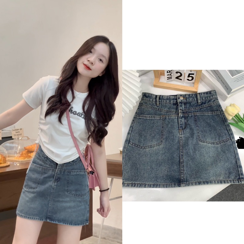 Chân váy jeans ngắn kèm quần (ảnh thật) | BigBuy360 - bigbuy360.vn