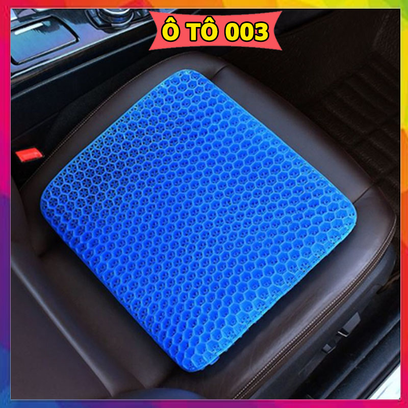 Đệm ngồi 3D silicon 2 lớp tổ ong lót ghế ô tô, xe hơi, văn phòng, thoáng khí chống đau mỏi lưng