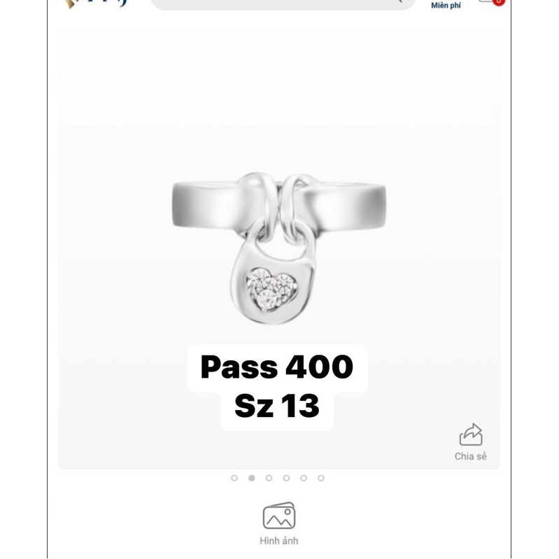 Nhẫn Bạc đính đá PNJSilver True Love XM00W000054