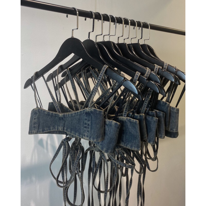 Áo bra cúp ngực denim Melancholy