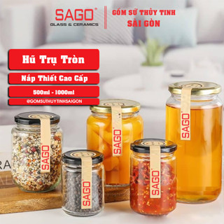 Hũ thuỷ tinh tròn 100ml - 200ml - 500ml -1000ml nắp thiếc , Tùy chọn dung tích