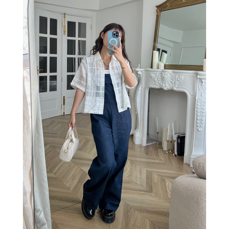 DENIM JUMPSUIT - Jumpsuit denim hai dây - AIMEE