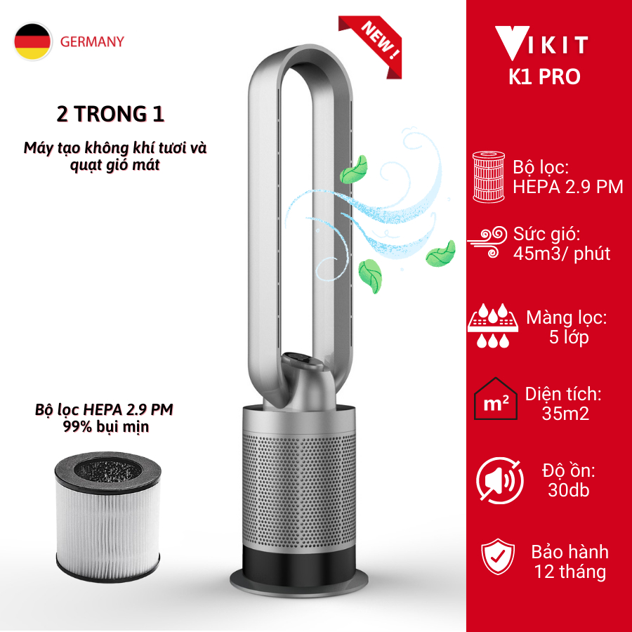 Quạt máy lọc không khí không cánh gió siêu mạnh Meled Skyplus