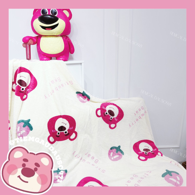 Đầu Gấu Dâu Lotso Kèm Mền 2in1 Phù Hợp Du Lịch Và Văn Phòng