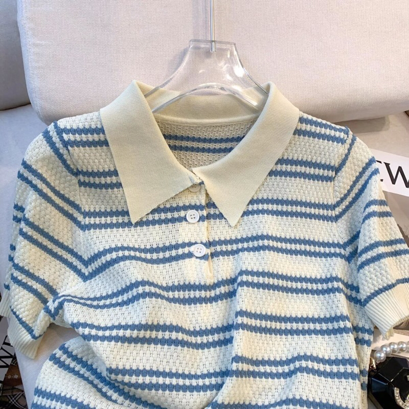 ÁO LEN MỎNG MTG KẺ XANH