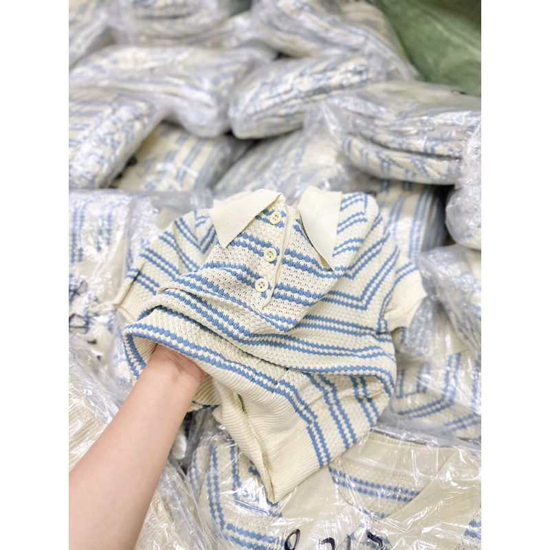 ÁO LEN MỎNG MTG KẺ XANH