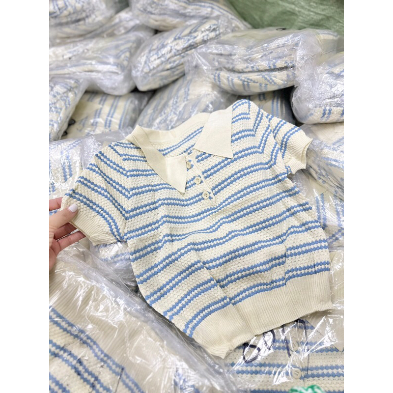 ÁO LEN MỎNG MTG KẺ XANH