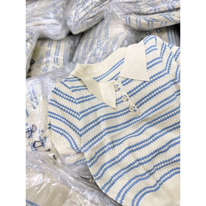 ÁO LEN MỎNG MTG KẺ XANH