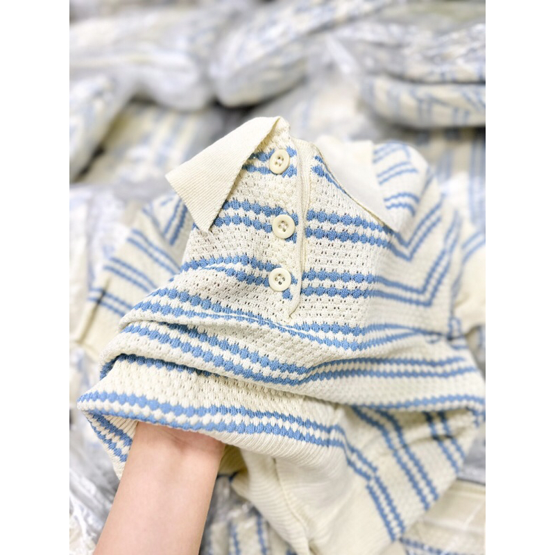 ÁO LEN MỎNG MTG KẺ XANH